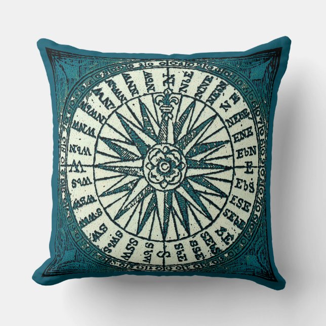 Mariner's Compass Outdoor Pillow II (Front)