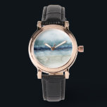 Mariner's Mist - Shoreline Watch<br><div class="desc">Mariner's Mist I by Grace Popp. Features a shoreline with inky blue hues and tones and a hazy sky.</div>