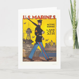 Marines - active service - land, sea, air card