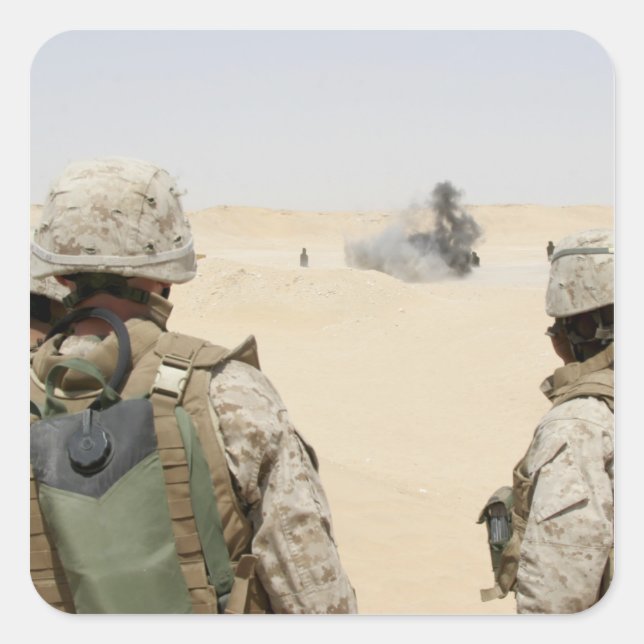 Marines and sailors square sticker (Front)