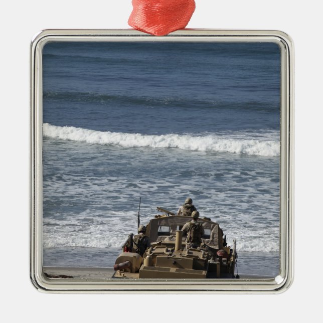 Marines anticipate the arrival metal ornament (Front)