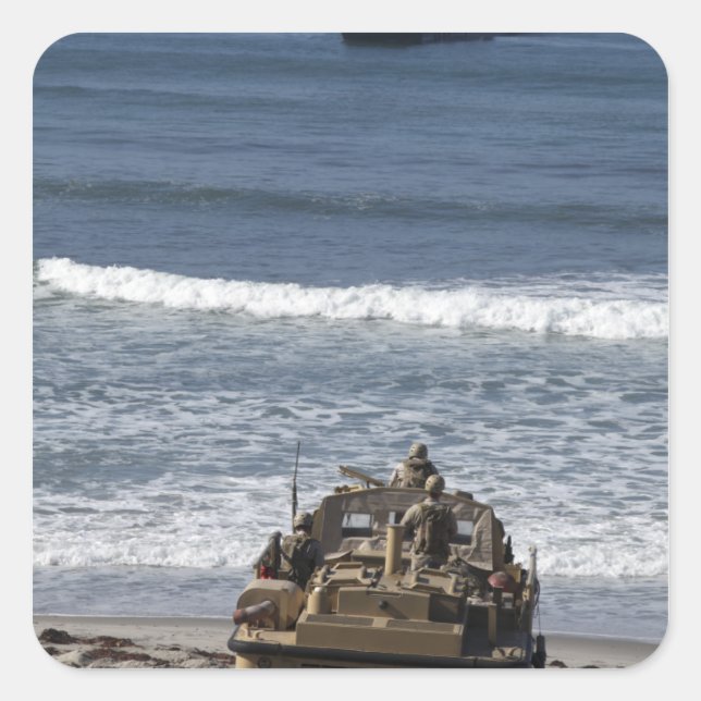 Marines anticipate the arrival square sticker (Front)