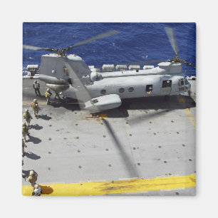 Marines board a CH-46E Sea Knight helicopter Magnet