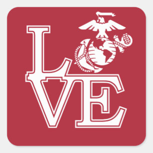 Marines Love Design Square Sticker