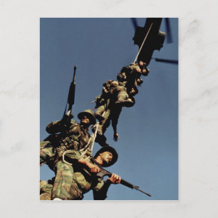 Marines on a SPIE RIG. a rope device that will Postcard