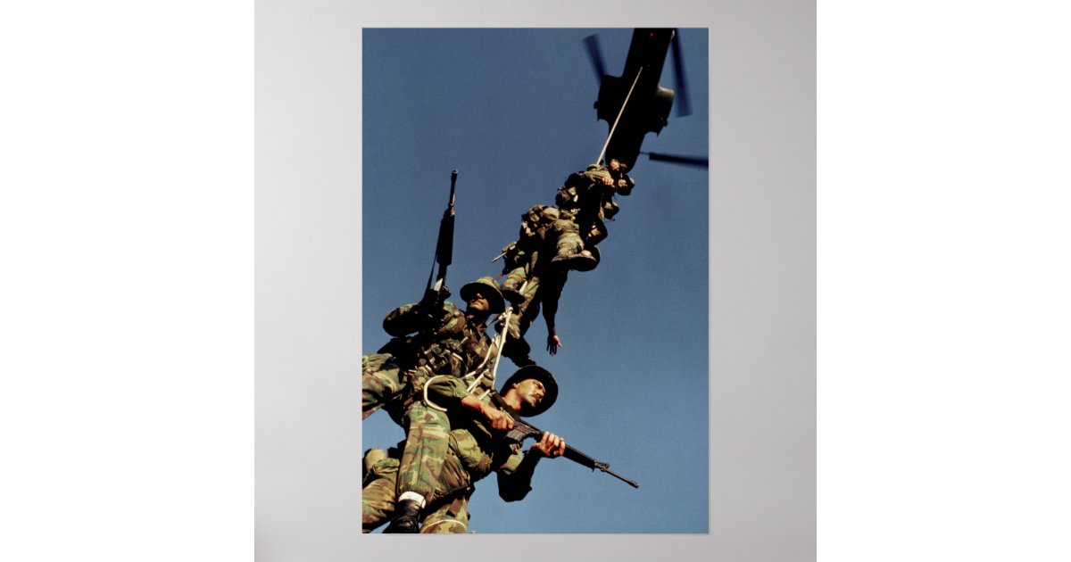 Marines on a SPIE RIG. a rope device that will Poster | Zazzle