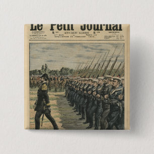 Marines on parade at the review of the 14th 15 cm square badge