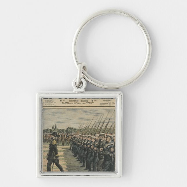 Marines on parade at the review of the 14th key ring (Front)