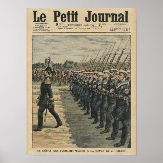Marines on parade at the review of the 14th poster (Front)