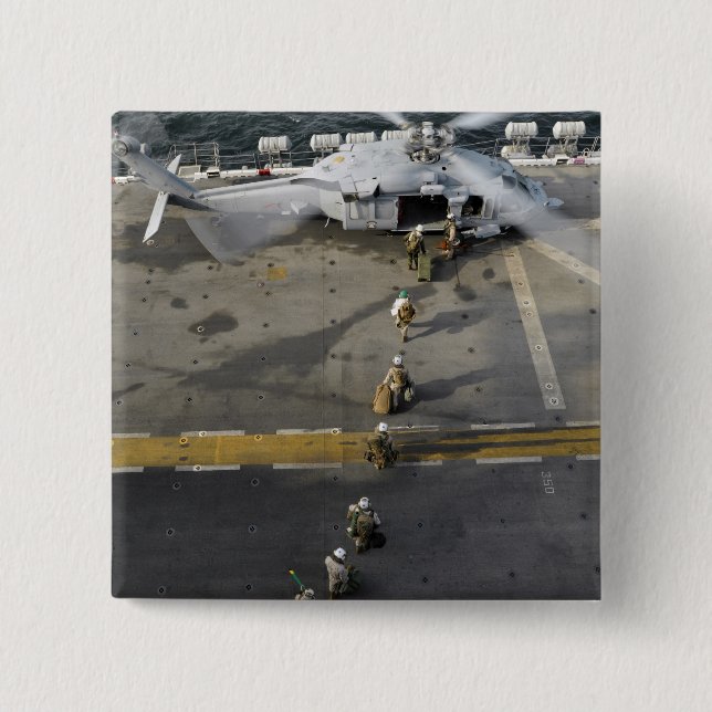 Marines prepare to board an MH-60S 15 Cm Square Badge (Front)