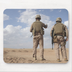 Marines scan the horizon for insurgent activity mouse pad