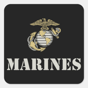 Marines [stencil] square sticker