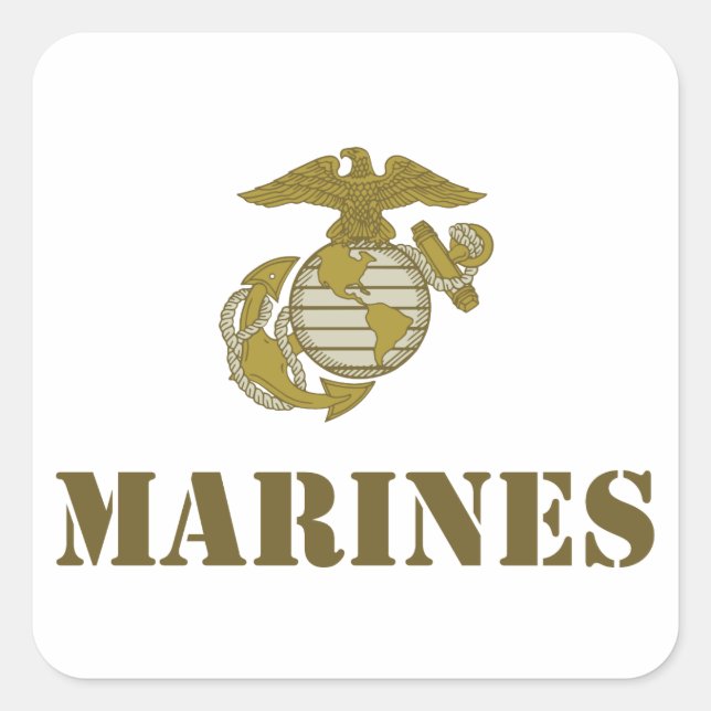 Marines [stencil] square sticker (Front)