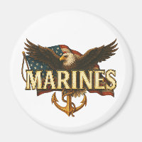 Marines With Eagle and Flag