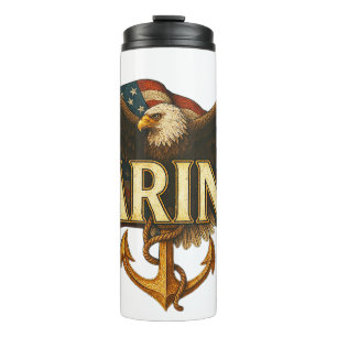 Marines With Eagle and Flag Thermal Tumbler