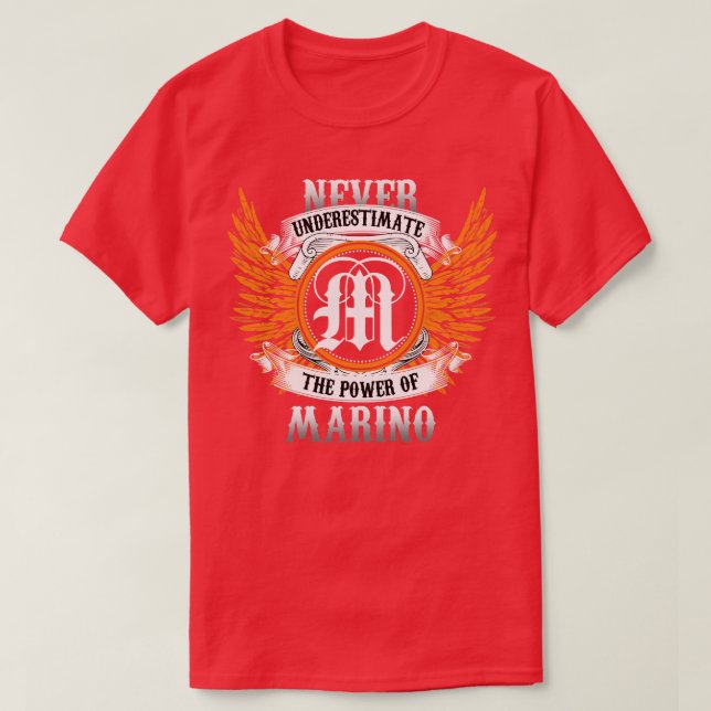 Marino Name Shirt Never Underestimate The Power Of (Design Front)