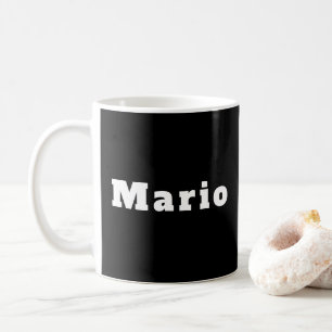 Mario black white personalized coffee mug