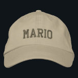Mario Name Embroidered Baseball Cap<br><div class="desc">Customisable name,  Mario,  embroidered on a khaki baseball cap / baseball hat.</div>