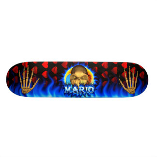 Mario skull blue fire Skatersollie skateboard. Skateboard