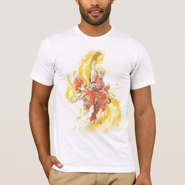 Mario vs Ken Masters T-Shirt (Front)