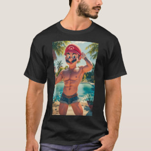 Mario's Pin-Up Paradise: Poolside Fun" T-Shirt