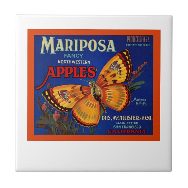 Mariposa Apples Ceramic Tile (Front)