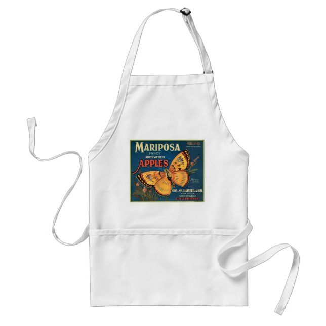 Mariposa Apples Crate Label Standard Apron (Front)
