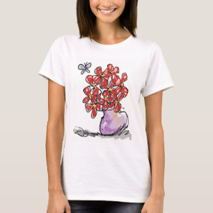 Mariposa con Flores T-Shirt