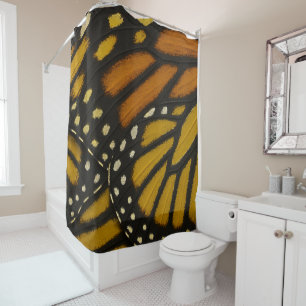 Mariposa Orange & Yellow Monarch Butterfly Wing Shower Curtain