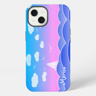 Marisa - Custom Name, Seascape Playful iPhone Case