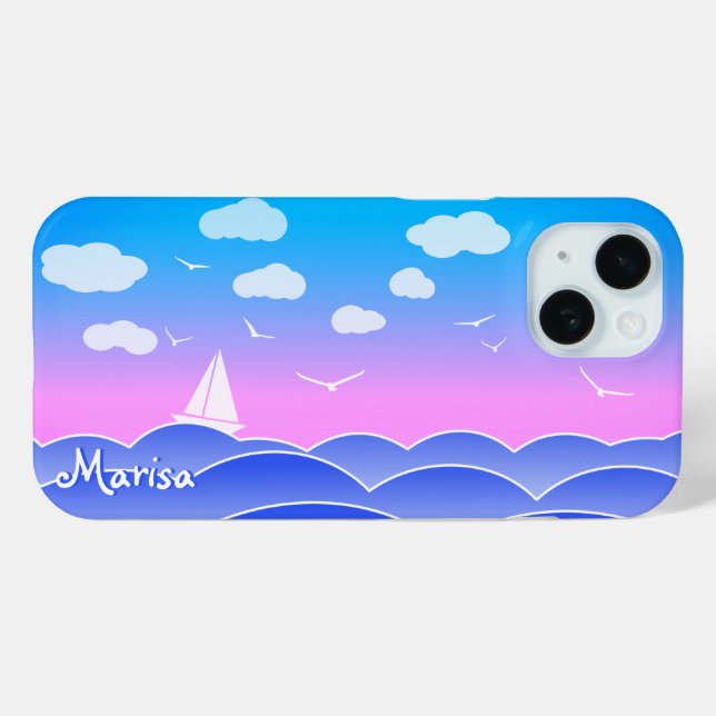 Marisa - Name Template, Playful Cute Seascape Case-Mate iPhone Case (Back (Horizontal))