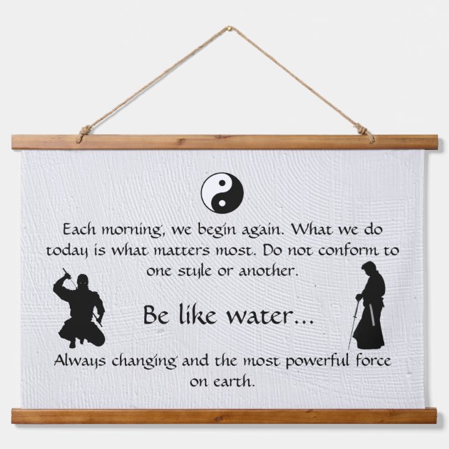 Marital Arts Quote Eastern Sign Tapestry (Front)
