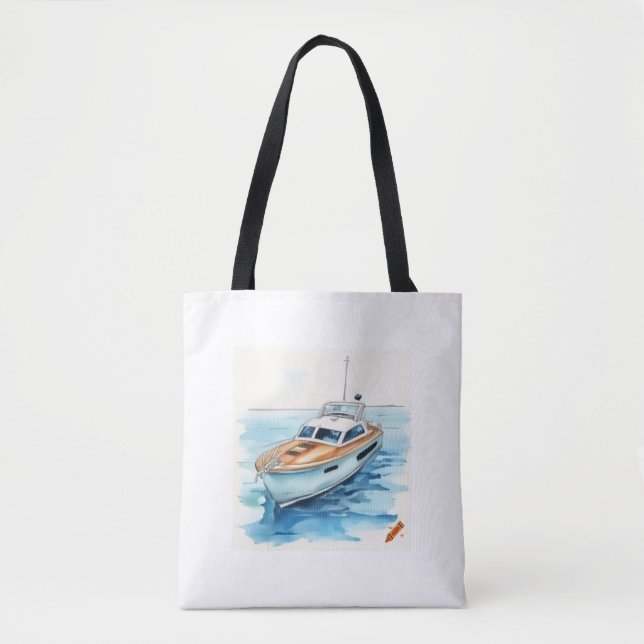 "Maritime Adventure Tote Bag: Comic Style with Yac Bag (Front)
