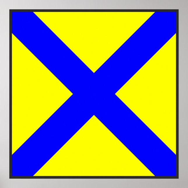 maritime alphabet signal flag number five 5 letter poster (Front)