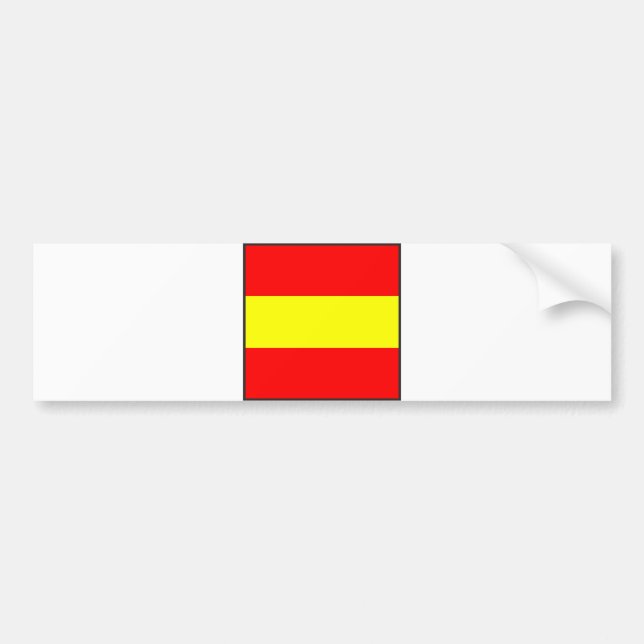 maritime alphabet signal flag number one 1 letter bumper sticker (Front)