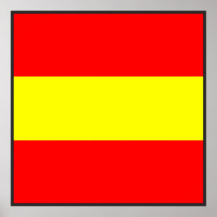 maritime alphabet signal flag number one 1 letter poster