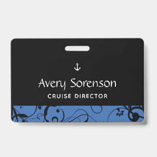 Maritime Anchor Pro Damask ID Badge