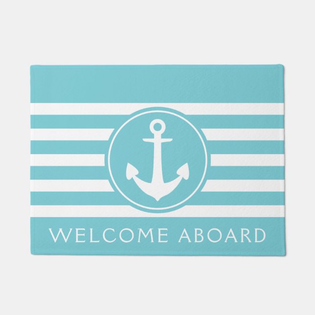 Maritime Anchor Welcome Aboard Doormat (Front)