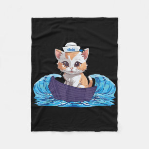 Maritime Cat Kitten Children Child Girl Teen  Fleece Blanket