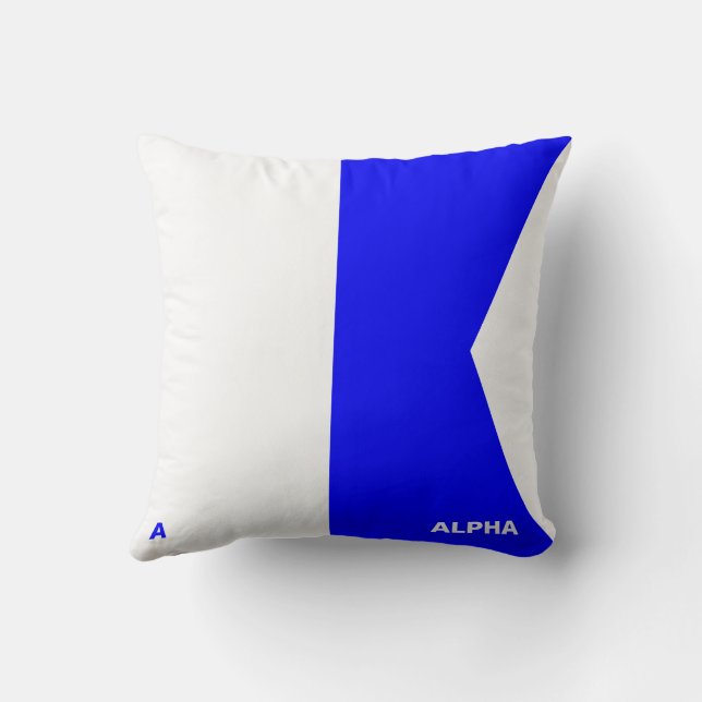 Maritime Flag A — Alpha Cushion (Back)