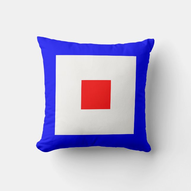 Maritime Flag W — Whiskey Cushion (Front)