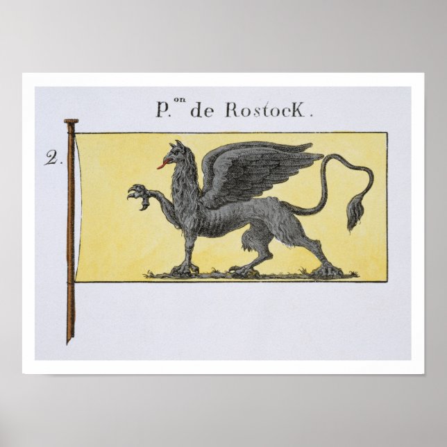 Maritime Flag with Griffin Emblem denoting de Rost Poster (Front)