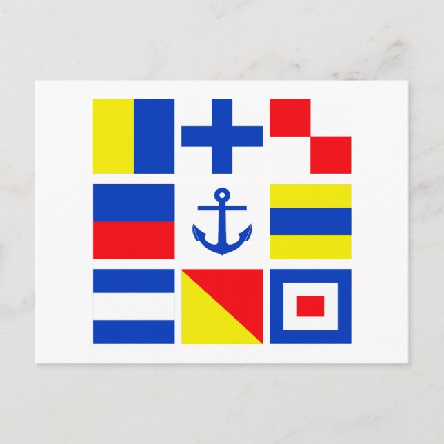 Maritime flags postcard - customise! (Front)