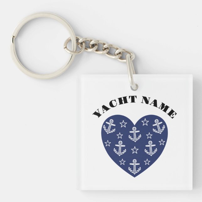 Maritime Heart T-Shirt Throw Pillow Key Ring (Front)
