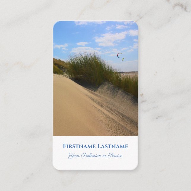 Maritime holiday tour sand dune travel agent style business card (Front)