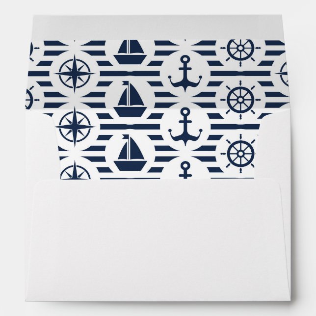 Maritime In Blue Pattern Envelopes (Back (Bottom))