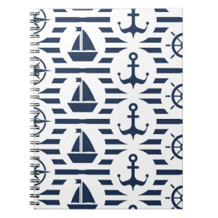 Maritime In Blue Pattern Notebook