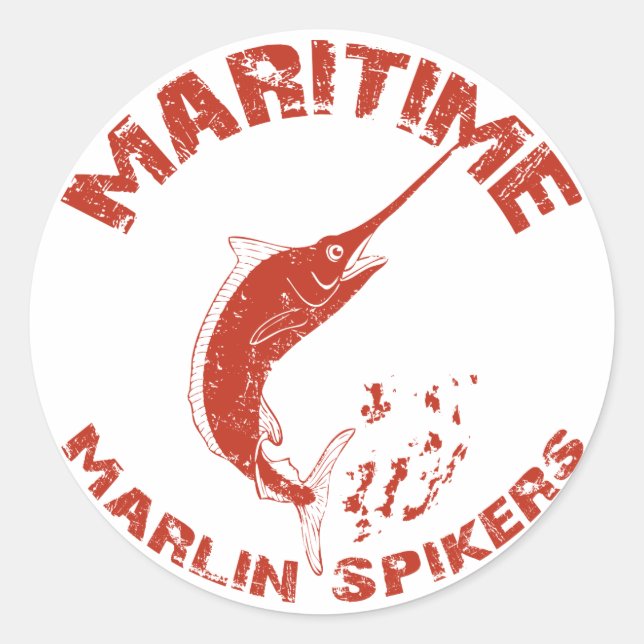 Maritime Marlin Spikers Classic Round Sticker (Front)