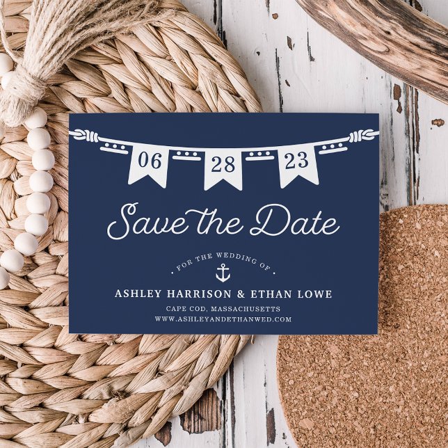 Maritime | Nautical Flags Wedding Save The Date (Creator Uploaded)