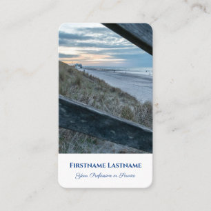 Maritime sand dune beach sunset travel agent style business card
